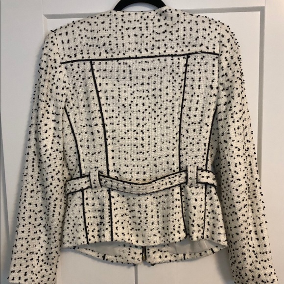 CACHE WHITE & BLACK TWEED BLAZER SIZE 6 - Picture 2 of 3